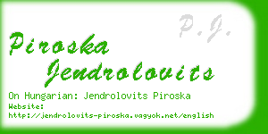 piroska jendrolovits business card